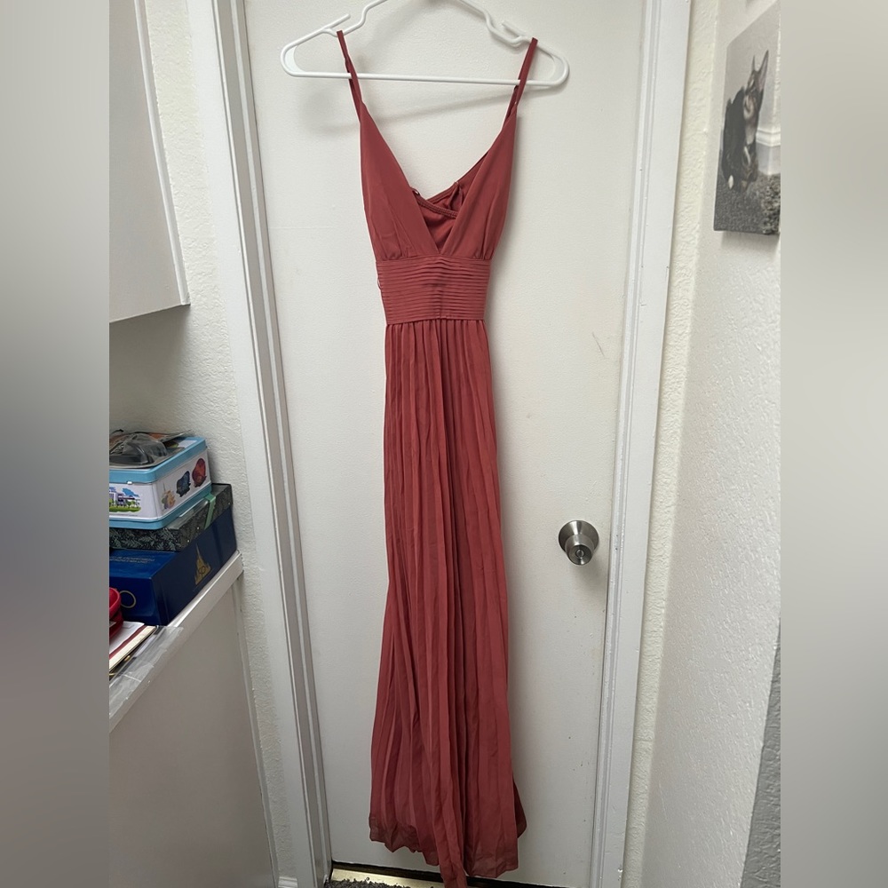 Lulus Coral floor length gown